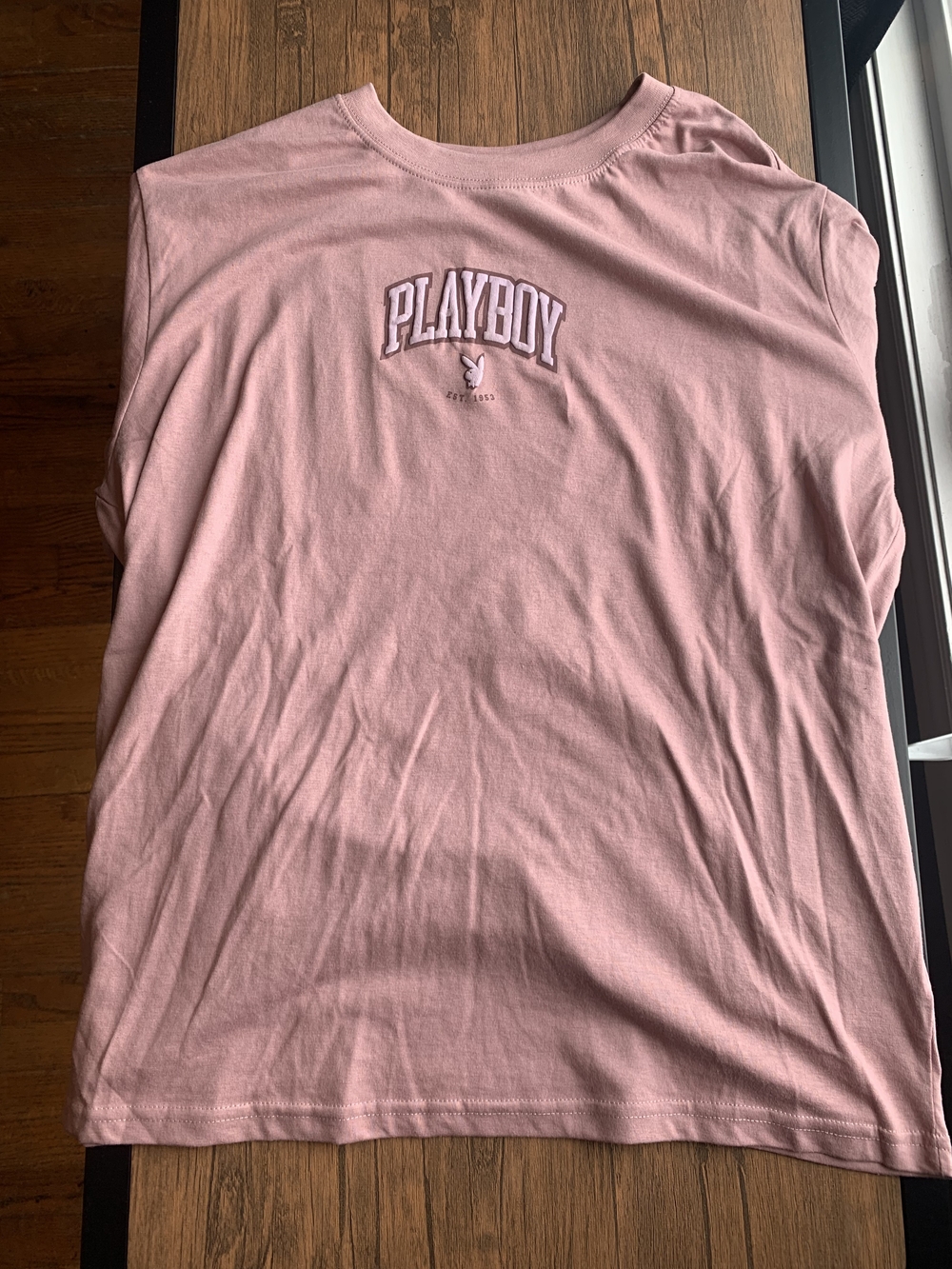 PLAYBOY Light Pink Embroidered Logo Tee